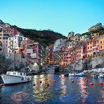 Riomaggiore At Dusk - (Cinque Terre, Italy)